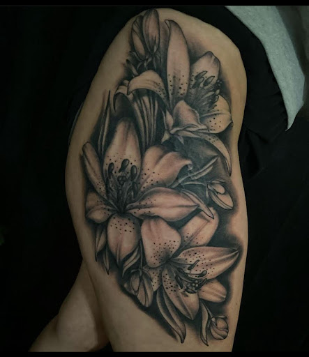 Explore forearm sleeve tattoo ideas for females, creative tattoo ideas in Asheville, available at Amber Moon Tattoo