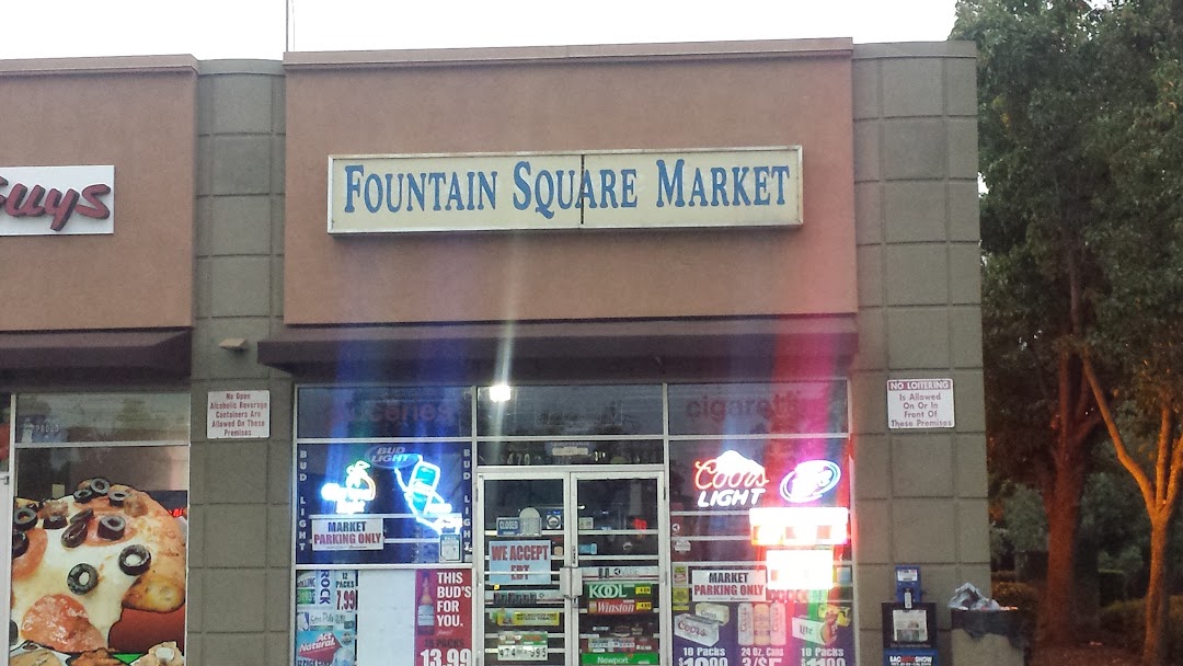 Fountain Square Market. Beer , wine, ATM, cigarettes ,grocery store