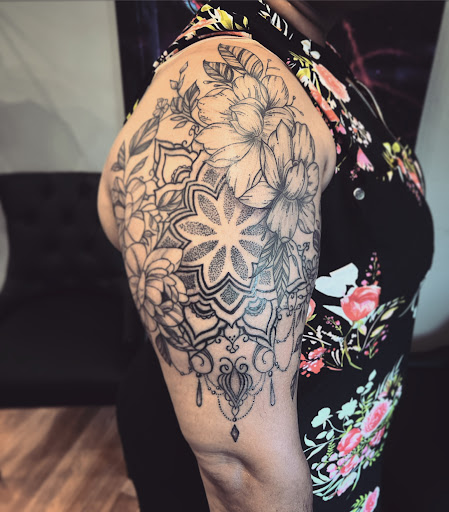 Explore saint michael tattoo ideas, creative tattoo ideas in Huntington, available at Timeless Tattoo Gallery