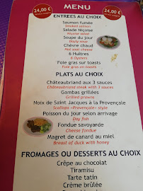 Le Symposium à Paris menu
