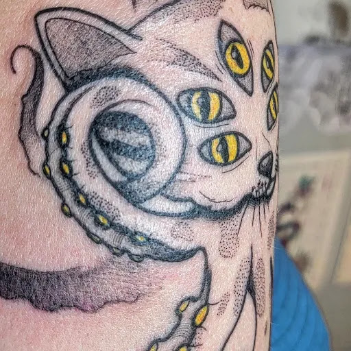 Explore men leg tattoo ideas, creative tattoo ideas in Carbondale, available at Bonedale Tattoo