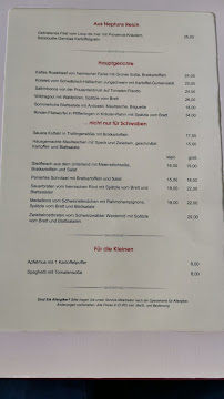 Menu du Gaststätte Burgrestaurant à Beilstein