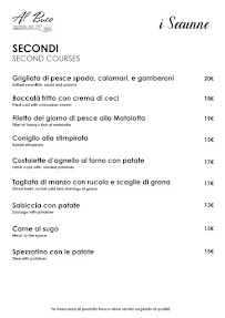 Menu du trattoria al buco à Noto
