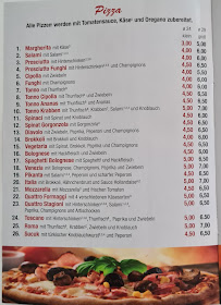 Pizzeria La Casa à Issum carte