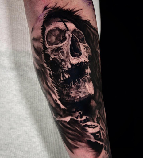 Explore bearded dragon tattoo ideas, creative tattoo ideas in Long Beach, available at Outer Limits Tattoo