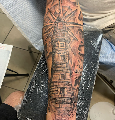 Find simple fishing tattoo ideas for your next unique tattoo in Jacksonville at Valei Arts Tattoo Studio 2