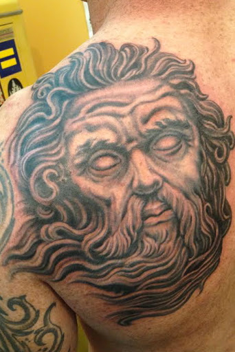 Explore tattoo chest piece ideas, creative tattoo ideas in Boulder, available at Rising Tide Tattoo Emporium