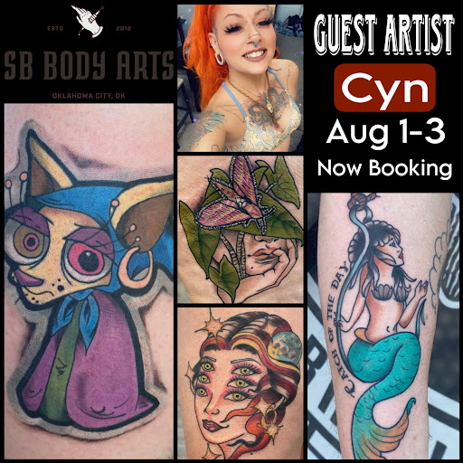 Explore trapezius tattoo ideas, creative tattoo ideas in Oklahoma City, available at SB Body Arts
