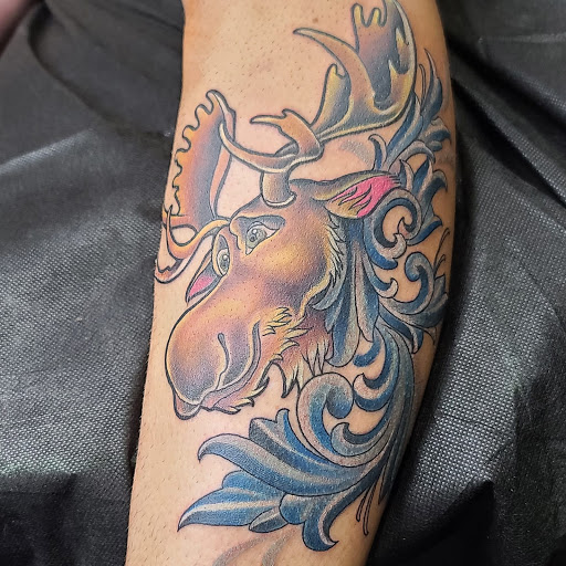 Explore tattoo ideas leg calf, creative tattoo ideas in Brentwood, available at Eleven Mag Tattoo