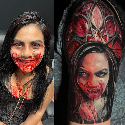 Explore name sleeve tattoo ideas, creative tattoo ideas in Houston, available at 333 Tattoo Studio HTX