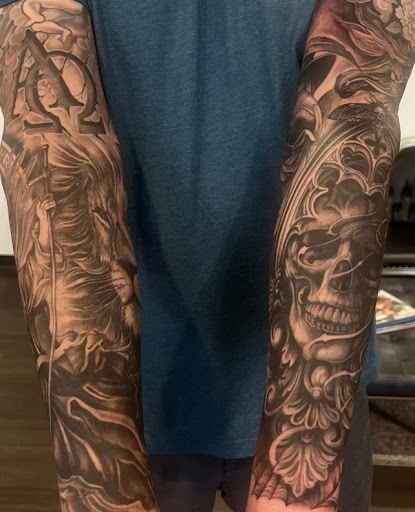 Explore warrior tattoo ideas, creative tattoo ideas in Spokane, available at Anchored Art Tattoo