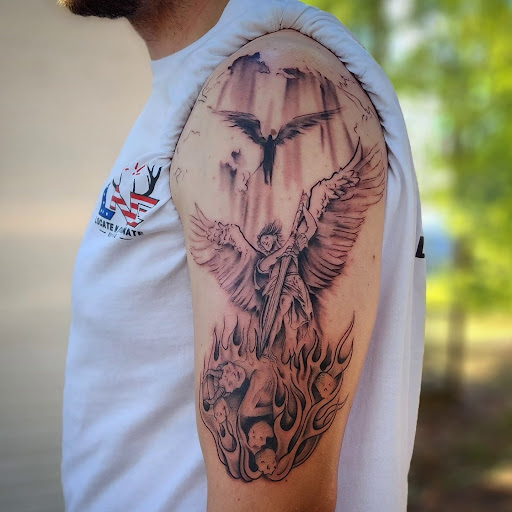 Explore small metal tattoo ideas, creative tattoo ideas in Minocqua, available at Whisky Rose Tattoo Parlor