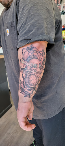 Explore tattoo sleeve shading ideas, creative tattoo ideas in Fort Gratiot, available at Stained Glass Tattoo & Body Piercing