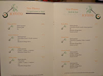 Menu / carte de Kyoto à Saint-Étienne