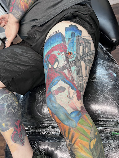 Explore mechanic sleeve tattoo ideas, creative tattoo ideas in Martin, available at Southern Ink Tattoos & Piercings