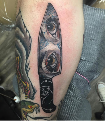 Explore men shoulder tattoo ideas, creative tattoo ideas in Campbellsville, available at Green River Tattoo Company