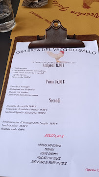 Carte du Osteria Del Vecchio Gallo à Alba