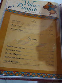Villa Punjab Restaurant Indien à Scionzier menu