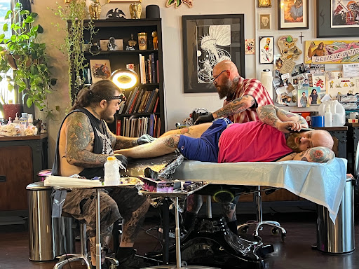 Explore tattoo outline ideas, creative tattoo ideas in Kansas City, available at Golden Stag Tattoo and Gallery