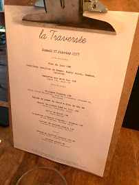 La Traversée à Paris menu