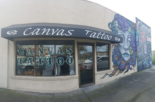 Explore female neck tattoo ideas, creative tattoo ideas in Stockton, available at Canvas Tattoo