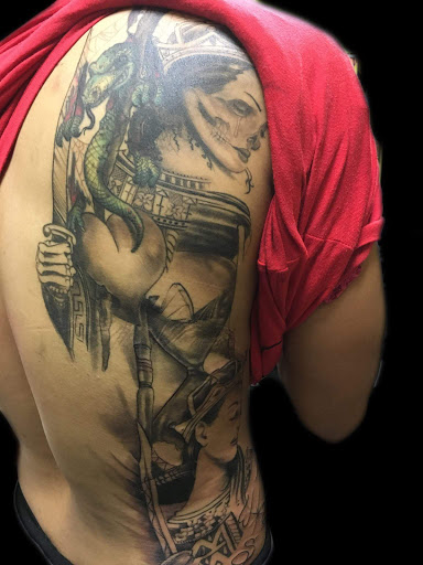 Explore native indian tattoo ideas, creative tattoo ideas in Savannah, available at Tatlyfe Studios