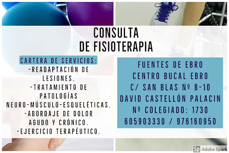 Fisioterapia David Castellón C. San Blas, 8-12, 50740 Fuentes de Ebro, Zaragoza, España
