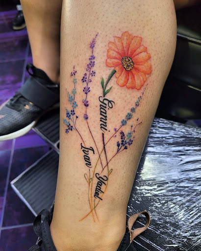 Explore ski tattoo ideas, creative tattoo ideas in Los Angeles, available at Jackies Tattoo & Hair Design