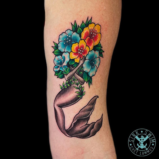 Explore lining tattoo ideas, creative tattoo ideas in Marietta, available at Sink or Swim Studio and Gallery