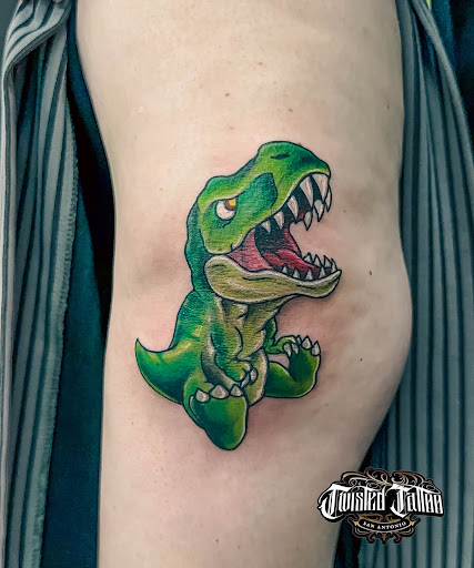 Explore thigh piece tattoo ideas, creative tattoo ideas in San Antonio, available at Twisted Tattoo