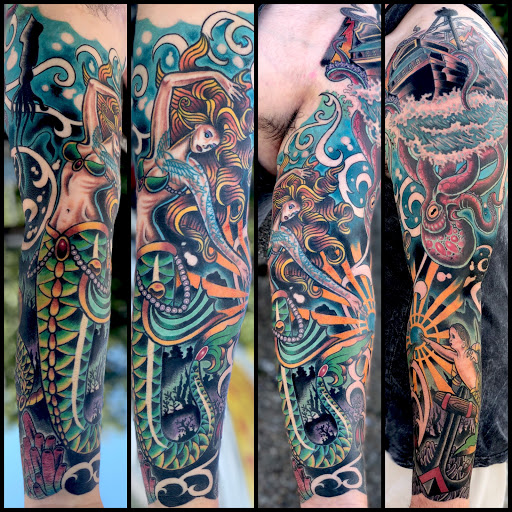 Explore tattoo ideas for women on thigh, creative tattoo ideas in Shreveport, available at Red Handed Tattoo