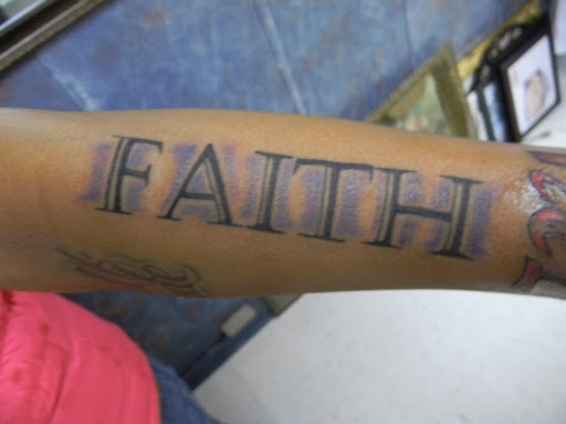 Explore calf tattoo ideas, creative tattoo ideas in Rockford, available at House Of Pain Tattoo co.