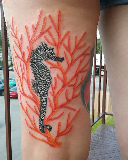 Explore tattoo music sleeve ideas, creative tattoo ideas in Grove City, available at Tattoo 62