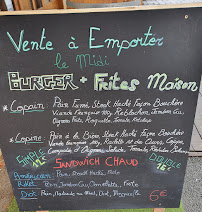 Menu du O'Camp de Base à Saint-Jean-d'Arves