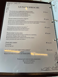 Carte du Ristorante Whiskeria Toilasor à Livigno