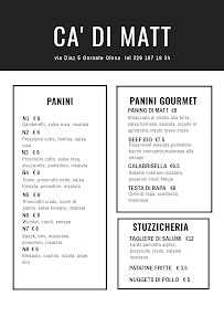 Bar à bières Cà di Matt à Gornate-Olona - menu / carte