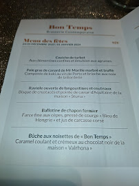 Menu du Bon Temps à La Rochelle