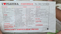 Carte du Piadineria I love piadina à Misano Adriatico