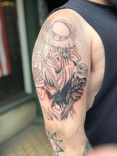 Explore titanic tattoo ideas, creative tattoo ideas in Shippensburg, available at Guerilla Tattoo