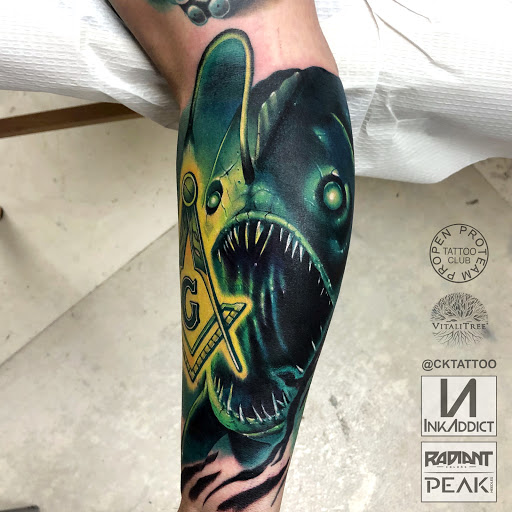 Explore crown tattoo cover up ideas, creative tattoo ideas in Galveston, available at Von Striga Art Parlor