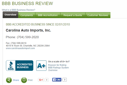 Used Car Dealer «Carolina Auto Imports, Inc», reviews and photos, 4015 N Tryon St, Charlotte, NC 28206, USA