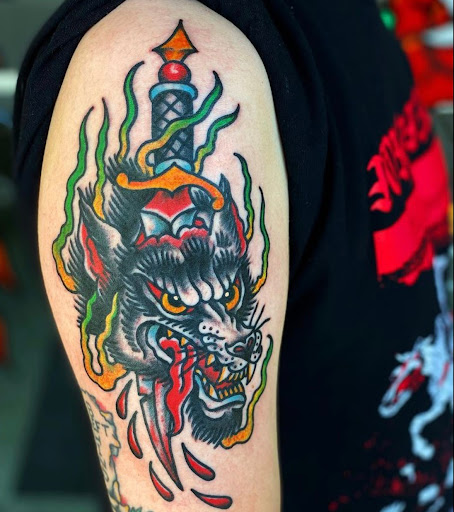 Explore geisha tattoo ideas, creative tattoo ideas in Springfield, available at Good Heart Tattoos