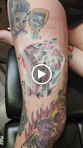 Explore cycle tattoo ideas, creative tattoo ideas in Frisco, available at Frisco Tattoo Company - Steel PaintBrush