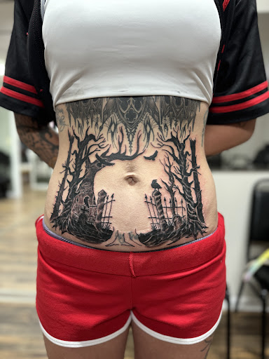 Explore angry tattoo ideas, creative tattoo ideas in Vincennes, available at Silver Owl Tattoo