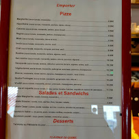 Menu du La Scuderia à Villebon-sur-Yvette