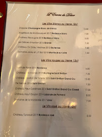 L'Envers du Décor à Saint-Émilion menu