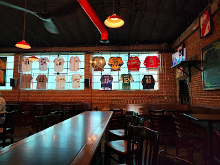 A row of beer taps