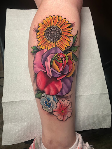 Explore deceased dog tattoo ideas, creative tattoo ideas in Ankeny, available at All Day Tattoo and Art Studio