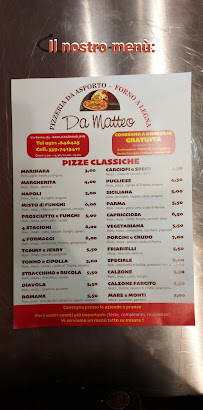 Pizzeria da Matteo à Montechiarugolo menu