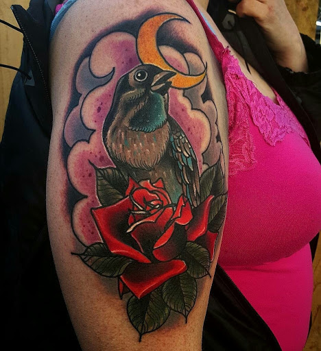 Explore upper arm tattoo ideas for females, creative tattoo ideas in Snohomish, available at Unknown Tattoo Co.